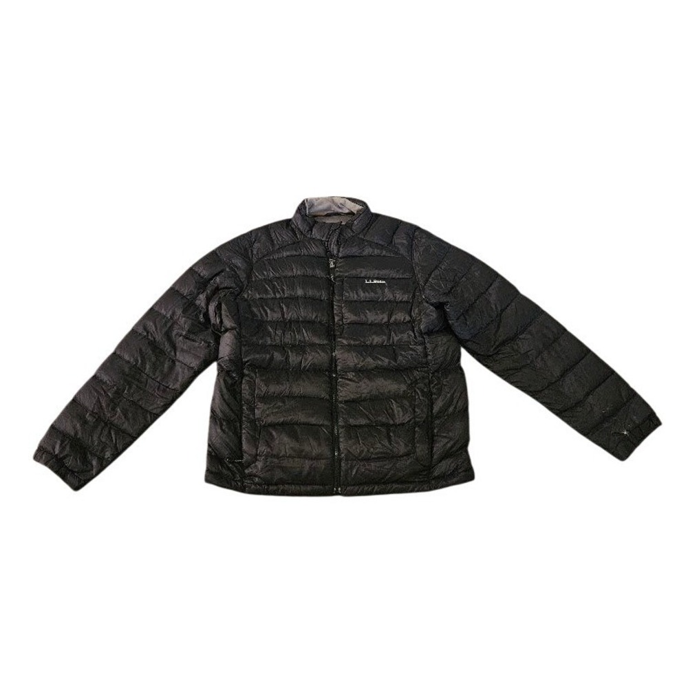 L.L. Bean Mens Ultralight 850 Down Jacket Black Puffer Coat Medium Quilted